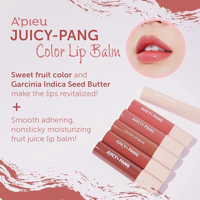 A'PIEU JUICY-PANG COLOR LIP BALM (CR02-JUJUBE) - long-lasting, lightweight, Color&Care, daily lip balm-Velvo Beauty