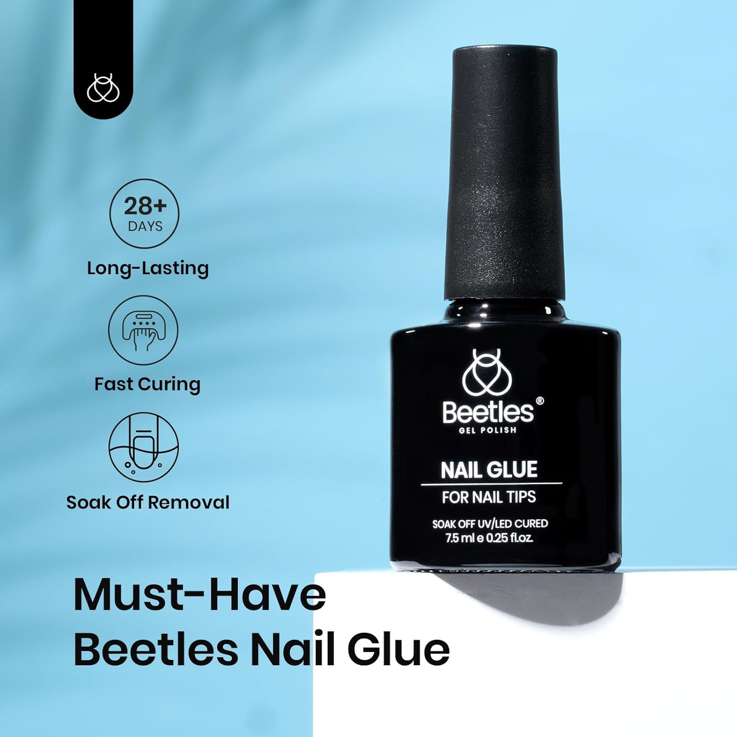 beetles Gel Polish 9 in 1 Gel Nail Glue for Clear Acrylic Nails Tips, Long Lasting Super Strong Brush Nail Glue for Fake Nails, Base Blooming Nail Gel, New Safe Formula, U V Light Cure-Velvo Beauty