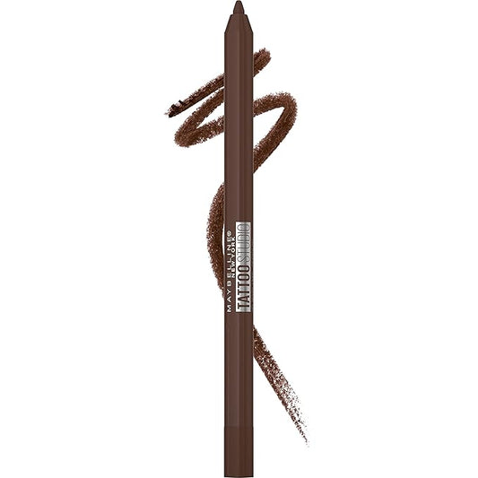 Maybelline TattooStudio Long-Lasting Sharpenable Eyeliner Pencil, Glide on Smooth Gel Pigments with 36 Hour Wear, Waterproof, Smooth Walnut, 1 Count-Velvo Beauty