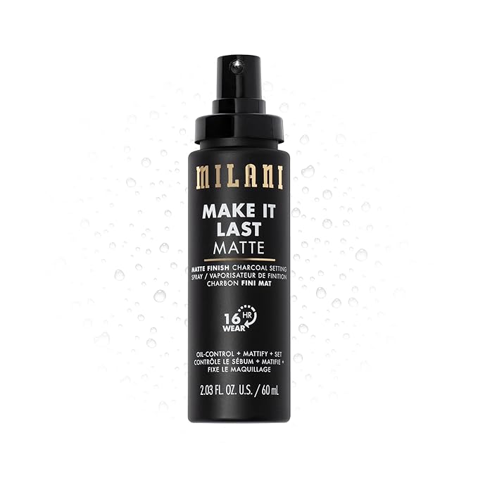 Milani Make it Last Matte - Matte Finish Charcoal Setting Spray- Cruelty-Free Makeup Primer and Setting Spray for Oily Skin - Long Lasting Finishing Spray (2.03 Fl. Oz.)-Velvo Beauty