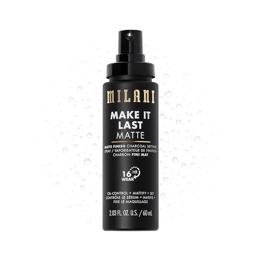 Milani Make it Last Matte - Matte Finish Charcoal Setting Spray- Cruelty-Free Makeup Primer and Setting Spray for Oily Skin - Long Lasting Finishing Spray (2.03 Fl. Oz.)-Velvo Beauty