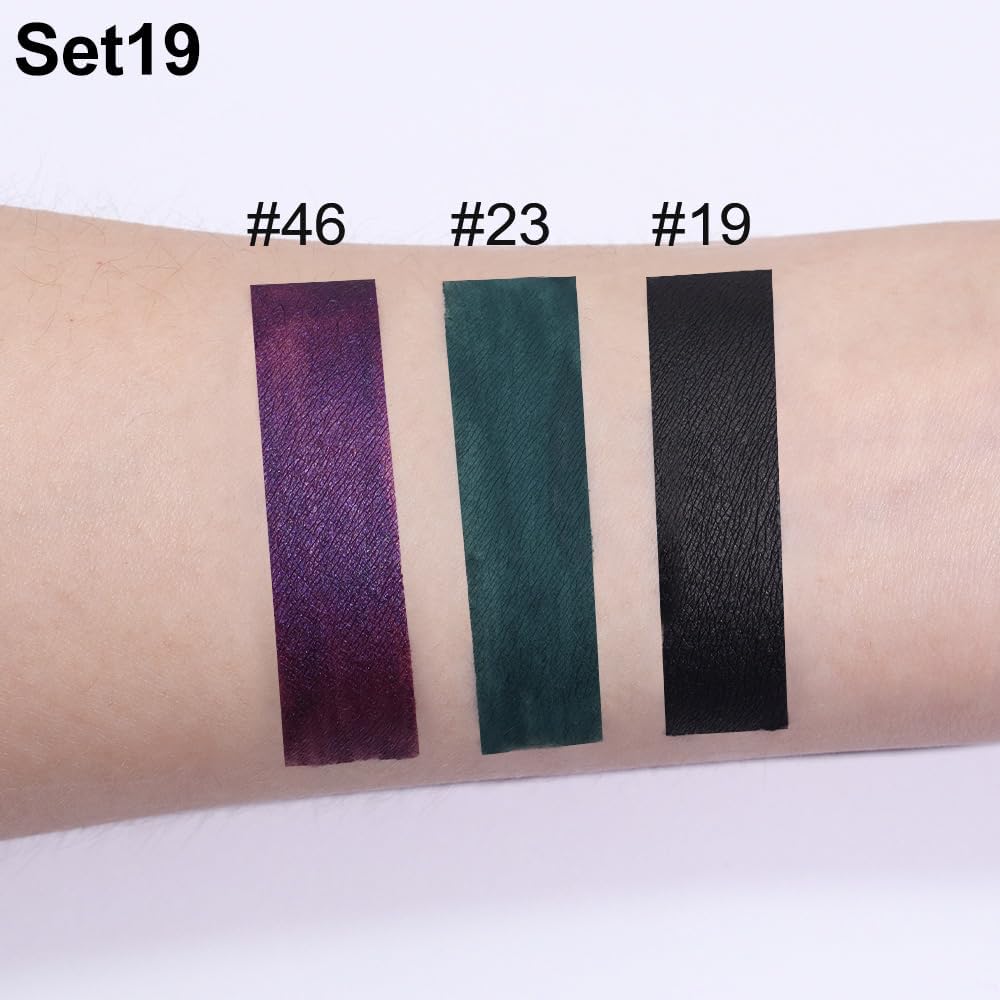 evpct 3Pcs Dark Black Green Purple Matte Liquid Lipstick Lip Stain Sets for Women Long Lasting Waterproof, 24 Hours Goth Lipstick labiales matte mate larga duracion listip 24 hours, 19#-Velvo Beauty