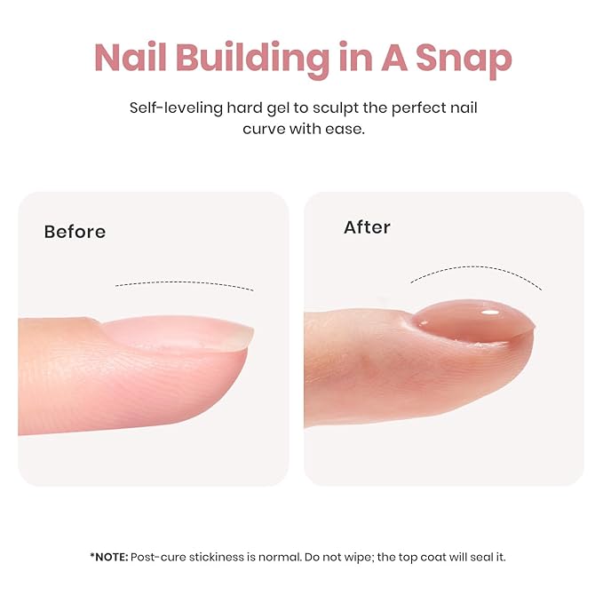 Beetles Builder Gel for Nails, 7 in 1 Nude Brown Colored Strengthener Gel in a Bottle for Nail Extension Nail Apex Building UV LED Lamp Cured DIY at Home Beauty Gift Sets for Women,Base Coat Need-Velvo Beauty