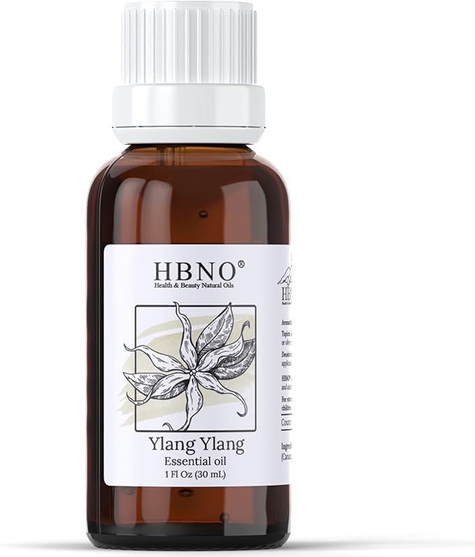 HBNO Ylang Ylang Essential Oil - 1 OZ (30 ml) Travel Size - Perfect for Aromatherapy, DIY, Candle Making, Soap Making, Diffusers-Velvo Beauty