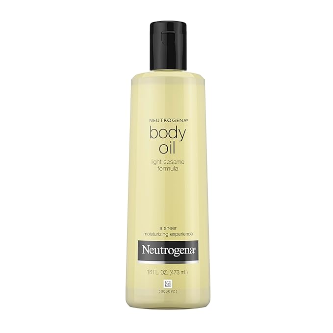 Neutrogena Body Oil Light Sesame Formula, 16 fl oz, Radiant Glow Moisturizer for Dry Skin, Bath & Shower Oil For Smooth and Hydrated Skin-Velvo Beauty