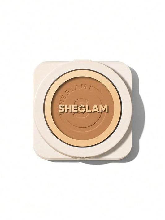 SHEGLAM SKin-Focus Full Coverage Powder Foundation Oil-Control Lightweight Face Pressed Powder Makeup-Peach-Velvo Beauty