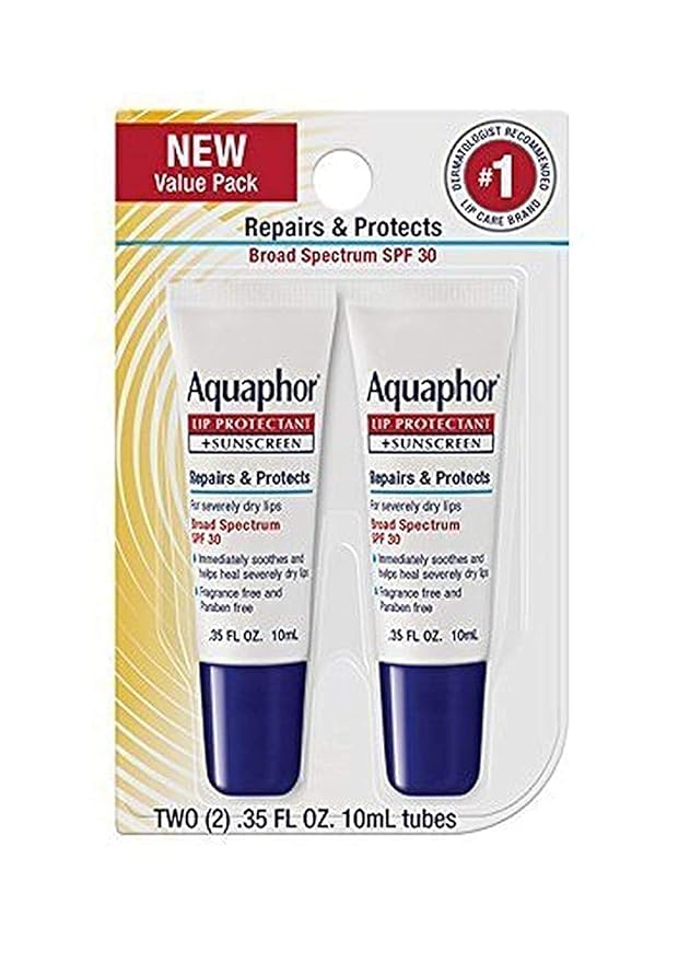 Aquaphor Lip Repair & Protect Tube Blister Card Dual Pack, 0.35 Ounce-Velvo Beauty