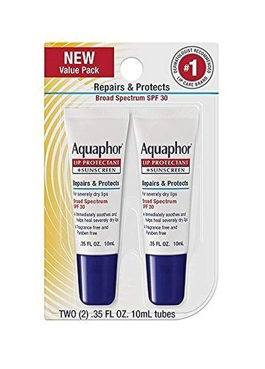 Aquaphor Lip Repair & Protect Tube Blister Card Dual Pack, 0.35 Ounce-Velvo Beauty