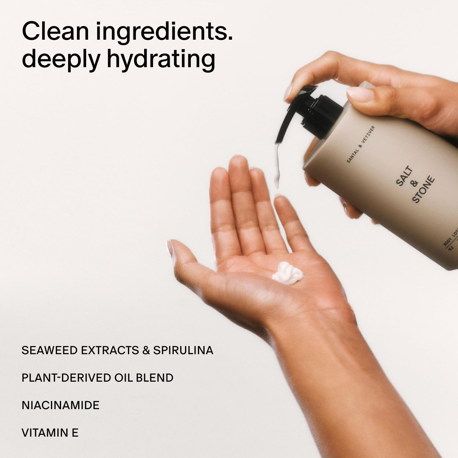 Salt & Stone Body Lotion for Women & Men| Scented Daily Body Lotion | Hydrates, Nourishes & Softens Skin | Restores Dry Skin | Fast-Absorbing | Cruelty-Free & Vegan (450 ml) (Santal & Vetiver)-Velvo Beauty