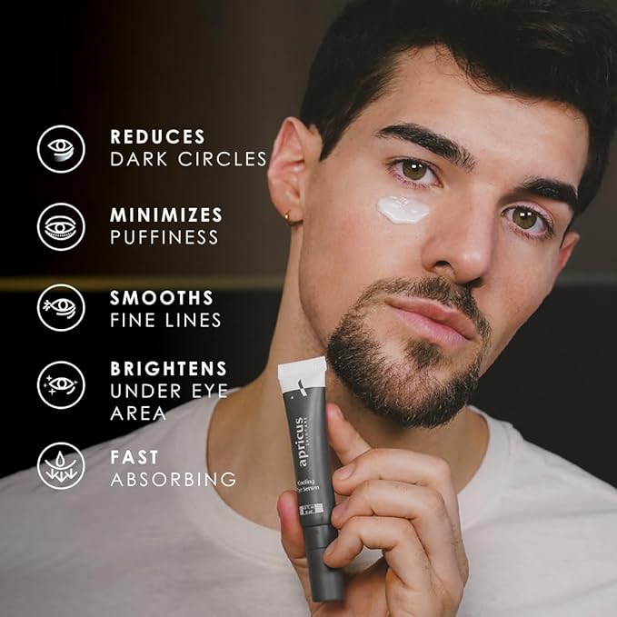 Apricus Eye Serum, Caffeine Peptide Formula, Lightweight Serum for Dark Circles, Puffiness and Fine Lines-Velvo Beauty