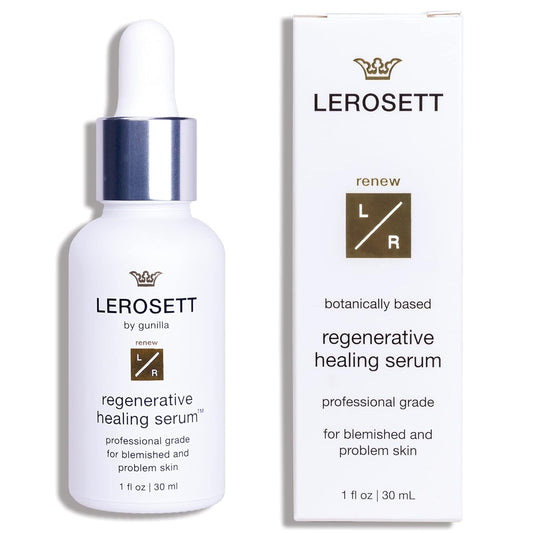 LEROSETT Serum for Acne Scarring Healing, Pimples, Redness, Breakouts, Blemishes, Hydrate & Soothes Irritated Skin, Natural Serum. Spa-Grade, Plant Based, Concentrated - 1 oz-Velvo Beauty