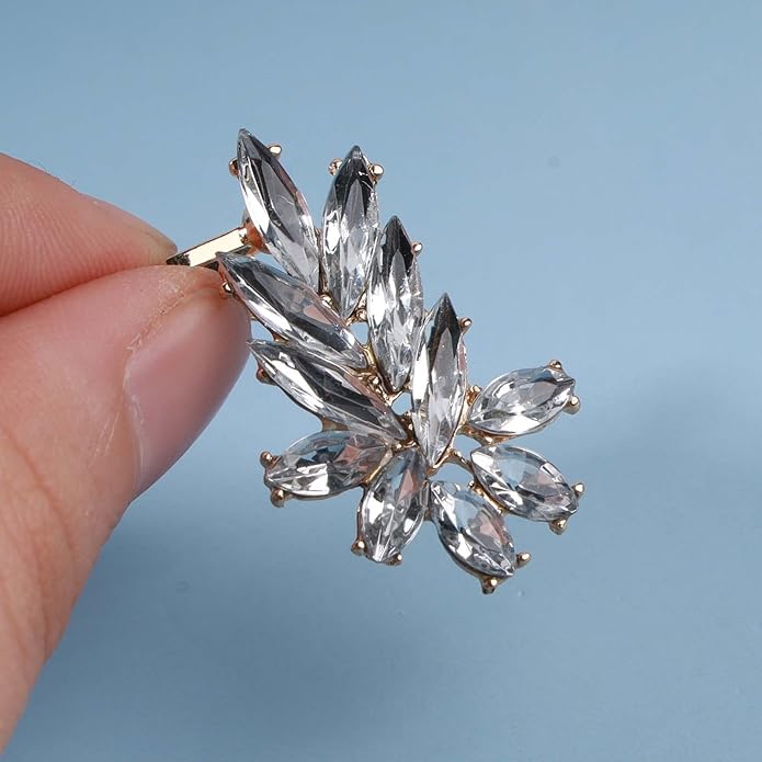 Boho Crystal Ear Climber Earrings Gold Crystal Studs Earrings Punk Rhinestone Ear Crawler Earrings CZ Ear Cuff Climbing Earrings Bridal Earrings Jewelry for Women and Girls-Velvo Beauty