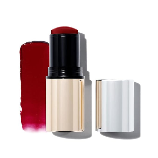MAKE Beauty Heat Stroke Cream Blush Stick for Cheeks with Natural Hydrating Dewy Finish. Creamy Gel Cheek Tint Balm - Shade Swelter, Berry Blush-Velvo Beauty
