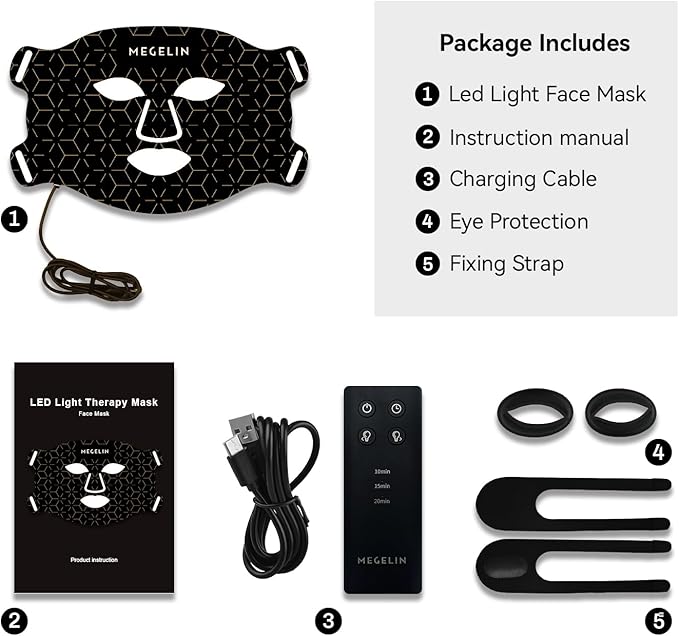 7 Colors Led Light Therapy Facial Mask, Face Light Therapy Mask for Face, Reduce Wrinkles Smooth Skin, Infrared Light Skin Rejuvenation-Velvo Beauty