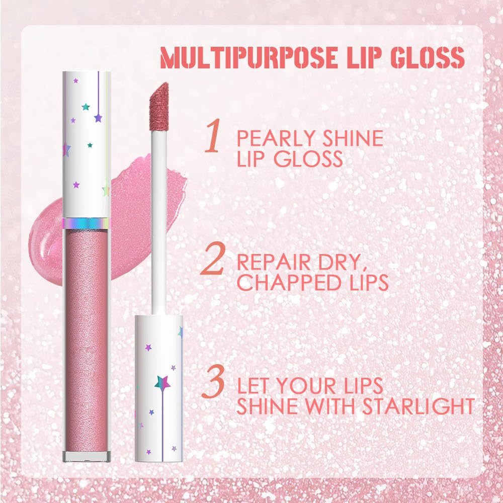 evpct 1Pcs Pink Metallic Glitter Lipstick Lip Gloss Stain for Women Long Lasting Waterproof 24, Hot Light Nude Pink Frosted Metallic Shimmer Glossy Chrome iridescent Liquid Lipstick Lip Gloss Makeup-Velvo Beauty