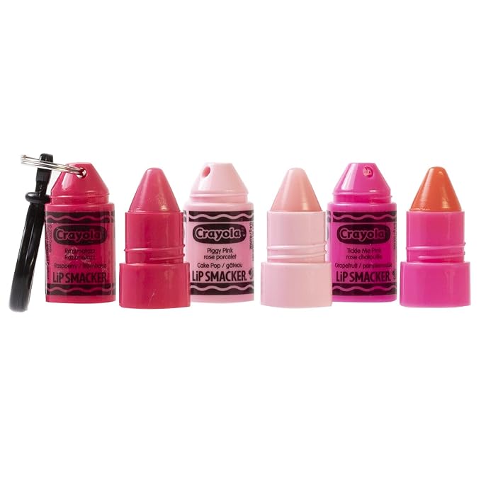 Lip Smacker Crayola Crayon Stackable Flavored Clear Balm Pink, Pinks, 0.03 Ounce-Velvo Beauty