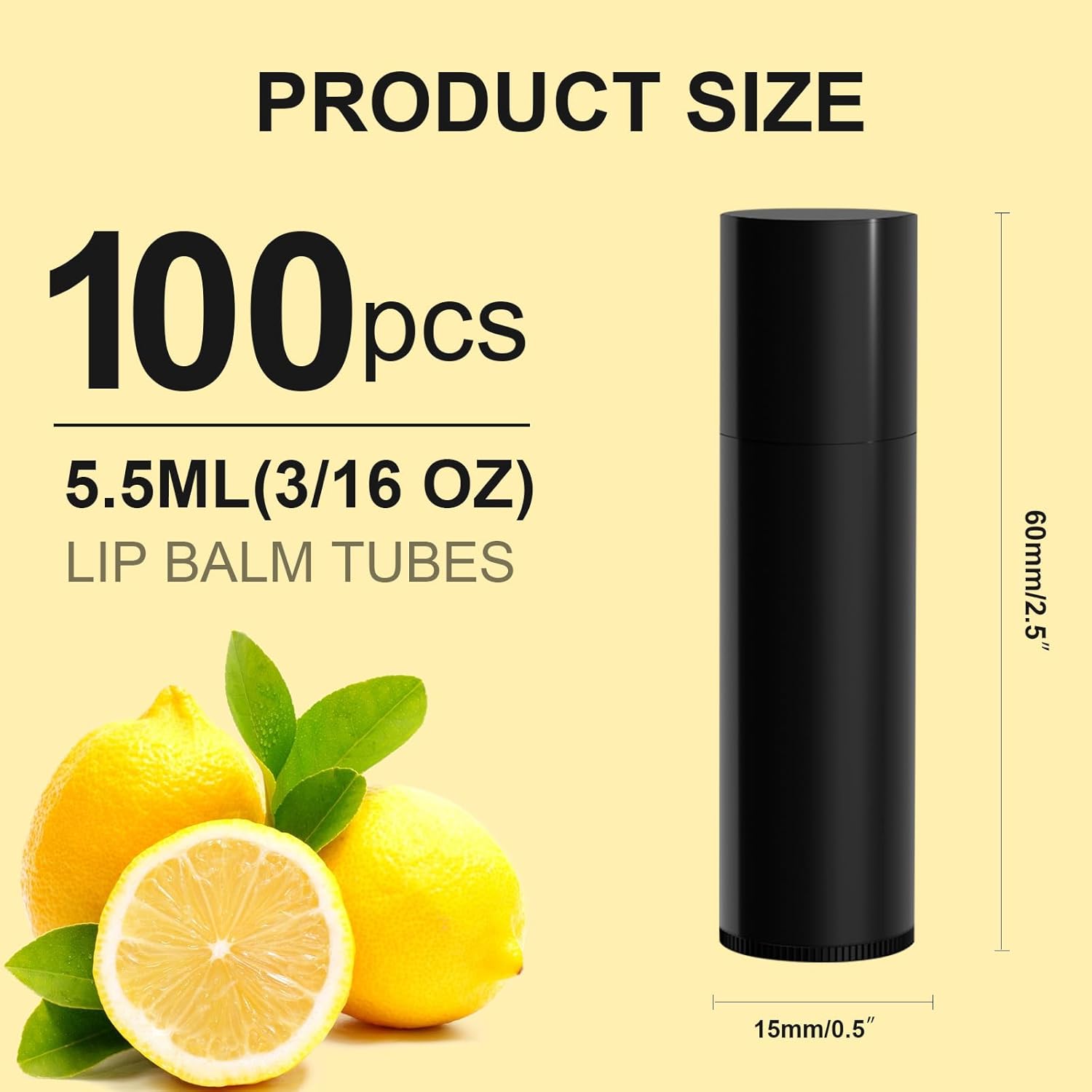 Empty Lip Balm Tubes for DIY Lipstick with Leak-proof Caps, 100-Pack Lip Balm Containers BPA Free, Black-Velvo Beauty