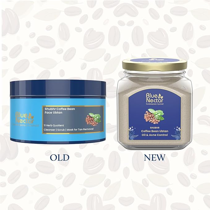 Blue Nectar Coffee Bean Natural Cleanser, 3-in-1 Cleanser, Face Scrub & Face Pack for Skin Repairing & De tan Removal, 100% Natural with Multani Mitti Powder (3.52 Oz11 Herbs)-Velvo Beauty