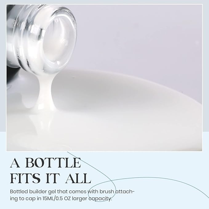 Beetles Milky White Builder Gel for Nails 7 in 1 Strengthener Gel for Nail Extension Building Nail Apex DIY at Home Beauty Gift Sets for Women,Base Coat Need-Velvo Beauty