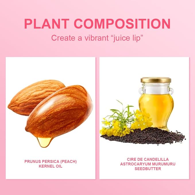 4Pcs Lip Glowy Balm | Lip Sleeping Mask | Plumping Lip Gloss | Tinted Lip Balm (Grape, Peach, Berry, Grapefruit)-Velvo Beauty