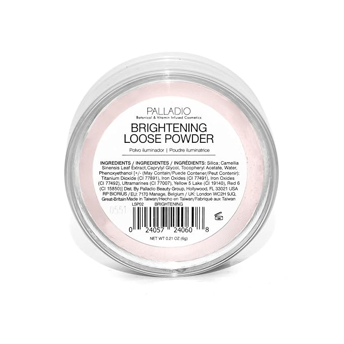 Palladio 4 Ever+Ever Mattifying Loose Setting Powder, Brighten Dark Circles, Lightens, and Creates a Look Of Luminosity, Soft, Radiant Finish All Day Wear, (Brightening Powder)-Velvo Beauty