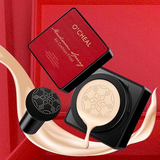 GL-Turelifes Mushroom Head Air Cushion CC Cream Foundation Water Feeling Flawless BB Cream Moisturizing Oil Control,lightweight & Smoothing Natural Face Concealer (H-02 Natural, 0.53 Oz)-Velvo Beauty