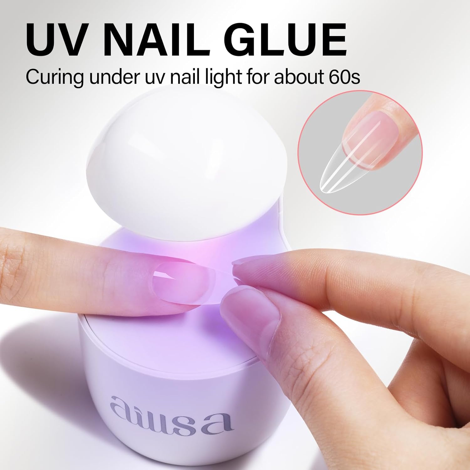 AILLSA Gel Nail Glue for Nails Tips, Solid Super Strong Gel Glues 15g Professional Fake Acrylic Soft Nails Glue U V Lamp Curing Needed - Long Lasting 30 Days+-Velvo Beauty