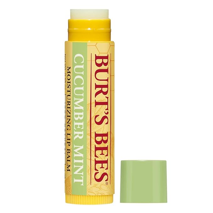 Burt's Bees 100% Natural Origin Moisturizing Lip Balm, Cucumber Mint with Beeswax, 4 Tubes-Velvo Beauty