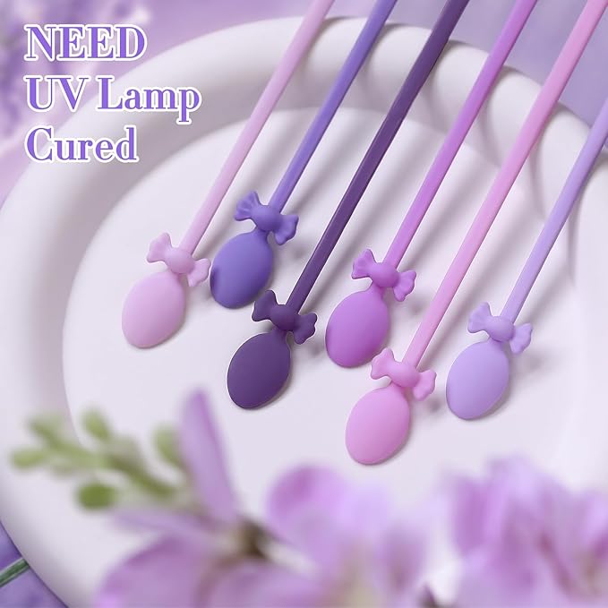 Double Rhythm 6 Pcs 15 ML Gel Polish Set Same Color Same Bottle Soak Off Gel Polish Kit Nail Art Manicure Salon DIY at Home for Women (Light Dark Purple Violet Rose Pink-T6-16)-Velvo Beauty