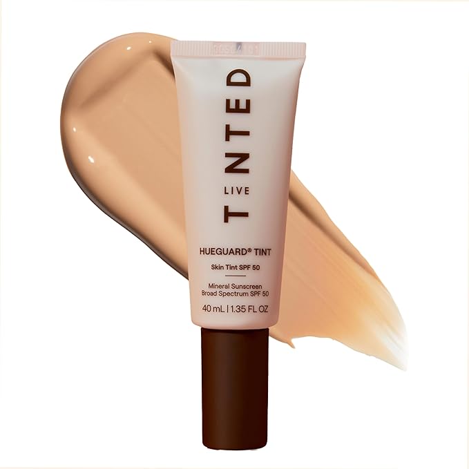Live Tinted Hueguard Skin Tint SPF 50 - Tinted Mineral Sunscreen with Light-Medium Buildable Coverage With a Hydrating and Radiant Finish - Water and Sweat Resistant, 1.35 fl oz - Shade 09-Velvo Beauty