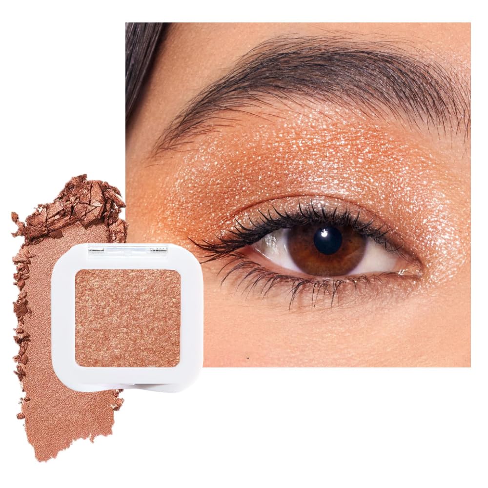 Glittler Single Eye Shadow Palette Makeup, Champagne Gold Sparkle Shimmer Monochrome Eyeshadow For Old Women, Pigmented Waterproof Sombras Para Ojos, Vegan, Talc, Paraben & Cruelty Free, 01-Velvo Beauty