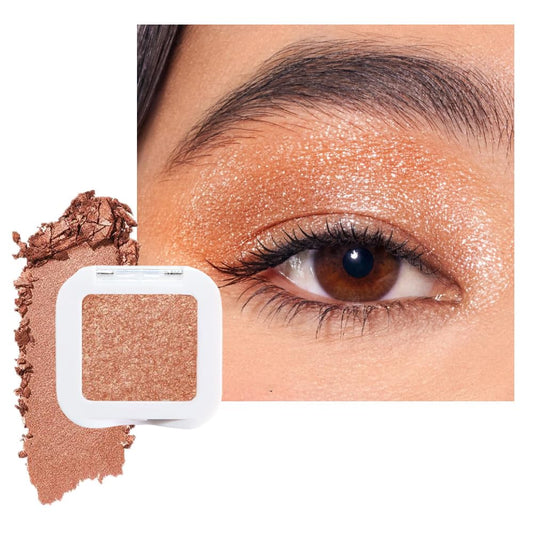 Glittler Single Eye Shadow Palette Makeup, Champagne Gold Sparkle Shimmer Monochrome Eyeshadow For Old Women, Pigmented Waterproof Sombras Para Ojos, Vegan, Talc, Paraben & Cruelty Free, 01-Velvo Beauty