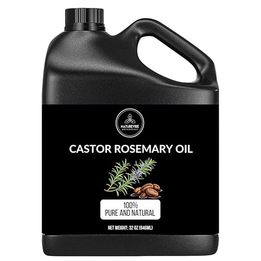 Naturevibe Botanicals Castor Rosemary Oil 32 Ounces | 100% Pure and Natural | Great for Skin Care and Hair Care-Velvo Beauty
