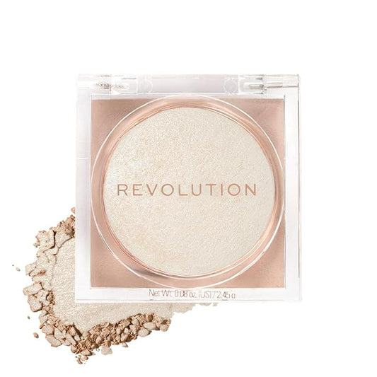 Makeup Revolution Beam Bright Highlighter, All Over Face Glow, Powder To Liquid Formula, 5 Different Shades, Diamond Glow-Velvo Beauty