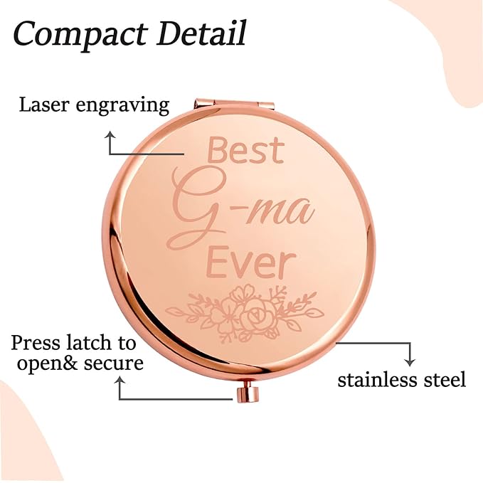 CENWA G-ma Birthday Gift G-ma Makeup Pocket Mirror G-ma Jewelry Best G-ma Ever (G-ma M)-Velvo Beauty