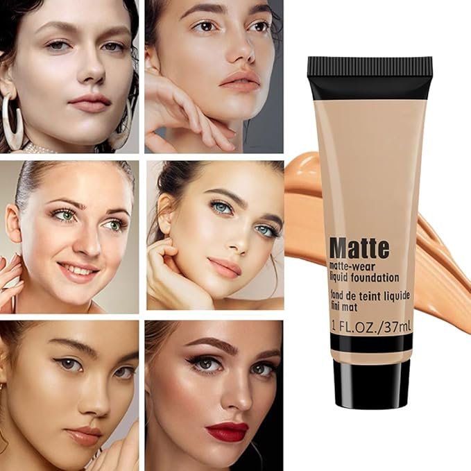 1 Pack Liquid Foundation Cream for Face Makeup,Durable Full Coverage Matte Concealer Make Up,Oil Control & Waterproof Base Primer -1 Fl.Oz-BEIGE 6#-Velvo Beauty