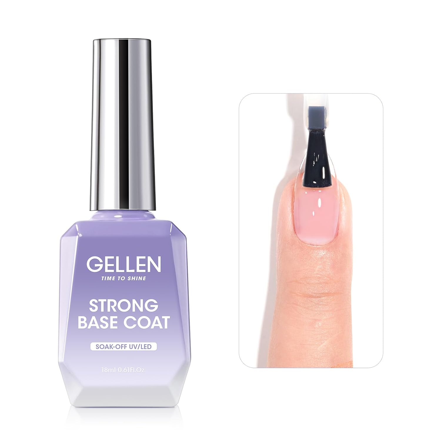 GELLEN Gel Base Coat, 18ml No Sanding Needed Clear Gel Nail Polish, Nail Salon Manicure Nail Base Coat Polish, Gift for Women-Velvo Beauty