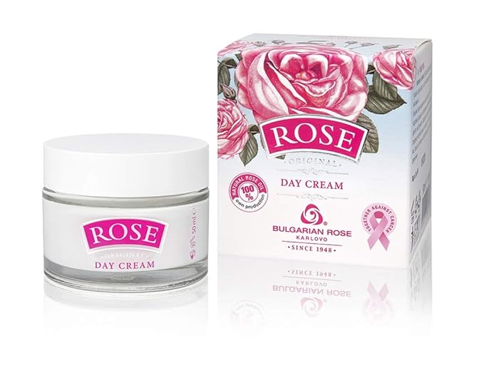Bulgarian Rose Moisturizing Daily Regimen 5 Piece Gift Set - Rose Day Cream, Rose Night Cream, Exfoliating Face Mask, Rose Soap, Rose Soap Sponge-Velvo Beauty