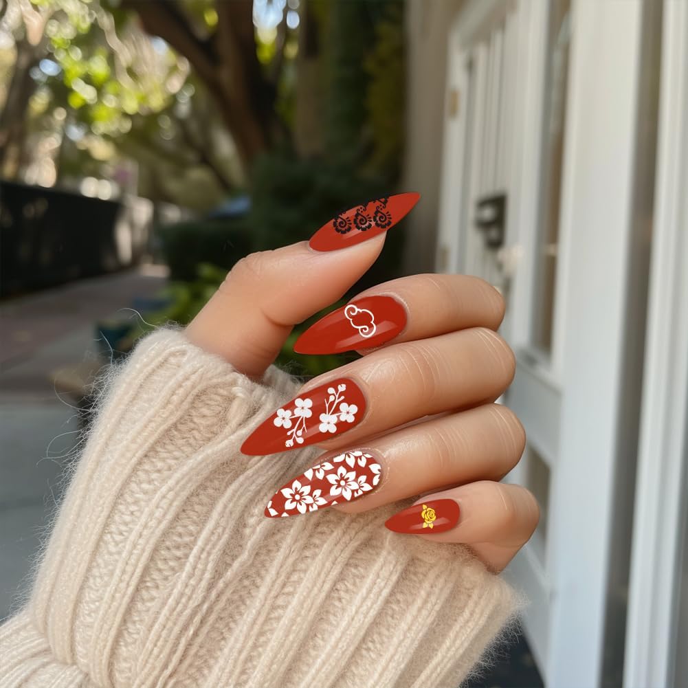 3Pcs Traditional Chinese Style Nail Stamping Plate Set Bamboo Floral Steel Nail Stamp Templates Clear Silicone Nails Stamping with Stamper Scraper for Manicure Printing-Velvo Beauty