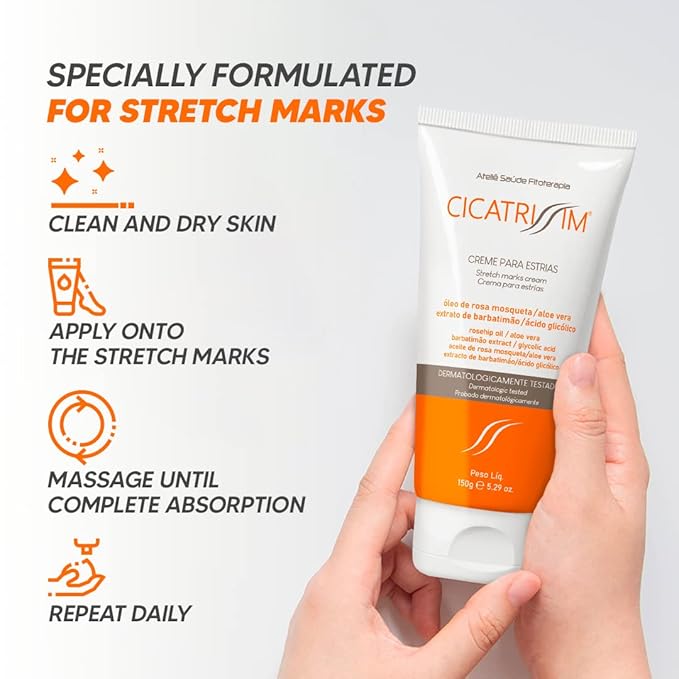 Cicatrissim Deep Stretch Mark Removal Cream - Innovative Formula With Pure and Powerful Natural Ingredients From Brazilian Flora - For All Stretch Marks & Skin Types.-Velvo Beauty
