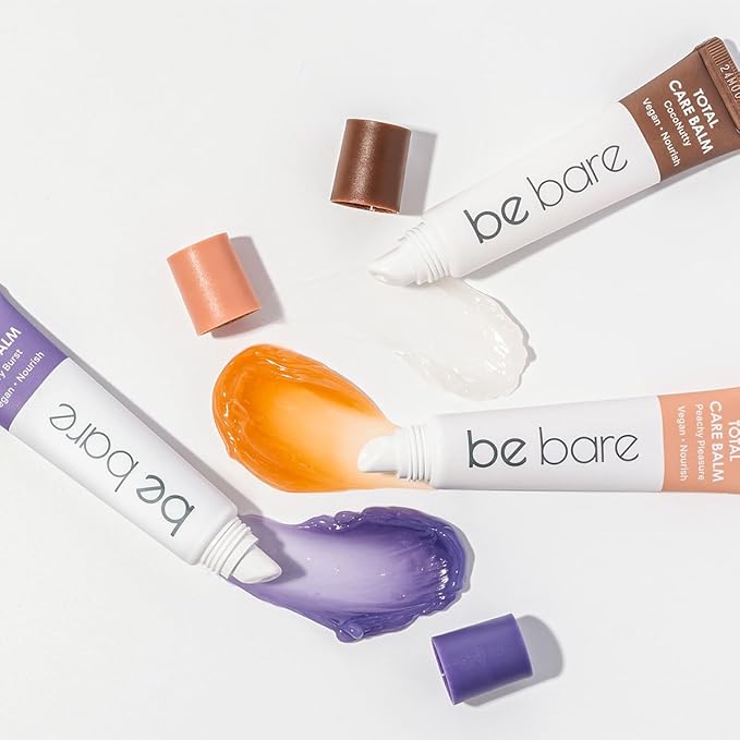 Total Care Balm Variety Pack - Berry Burst, Peachy Pleasure, CocoNutty Nourishing Multi-Balm with Vitamin E for Moisturizing Lips, Nails, Elbows and Dry Skin (3 pc)-Velvo Beauty