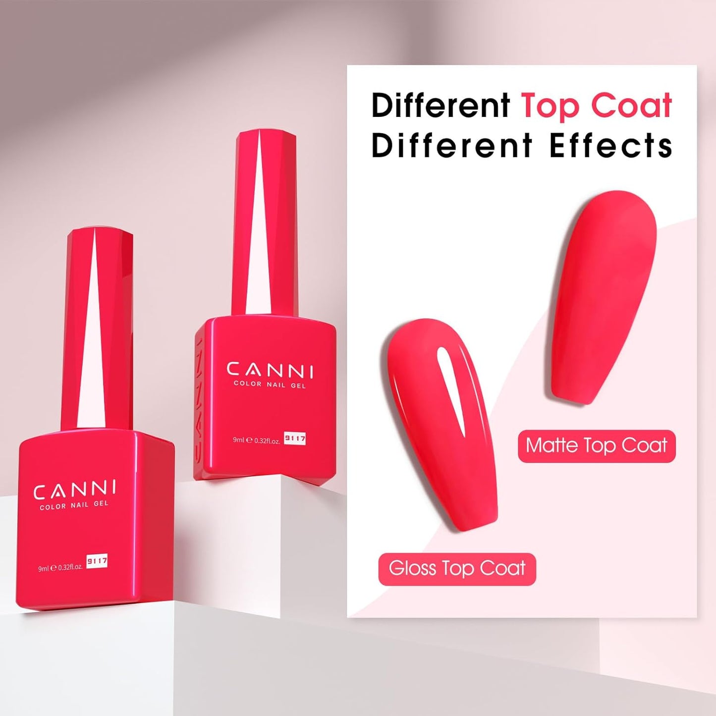 CANNI Pink Gel Polish - Hot Pink Color, 1Pcs U V Gel, Gloss Soak Off For Salon & DIY French Nail Manicure-Velvo Beauty