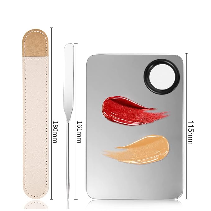 Makeup Mixing Palette, KissDate Korean Spatula Makeup Palette with Foundation Spatula, Stocking Stuffers Christmas Gifts for Women Stainless Steel Picasso Makeup Spatula Mixing Tray Makeup Mixer-Velvo Beauty