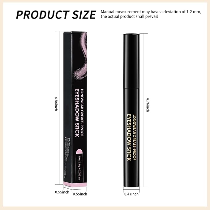 Erinde Waterproof Eyeshadow Stick, Cream Eye Shadow Stick, Long-Lasting, Crease-Proof, Cream to Powder Buildable & Blendable Eye Shadow Pencils Crayon, Vegan & Cruelty-Free, 09 Champagne-Velvo Beauty