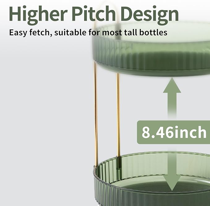 360 Rotating Makeup Organizer for Vanity,2 Tier Large Capacity Skincare Organizers,Bathroom Counter Organizer, Spinning Perfume Organizer & Vanity Organizer (Green-2 Tier)-Velvo Beauty