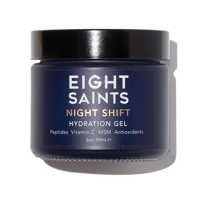 Eight Saints Night Shift Anti-Aging Gel Face Moisturizer, Natural and Organic Anti Wrinkle Night Cream Gel For Face To Reduce Fine Lines and Wrinkles, 2 Ounces-Velvo Beauty