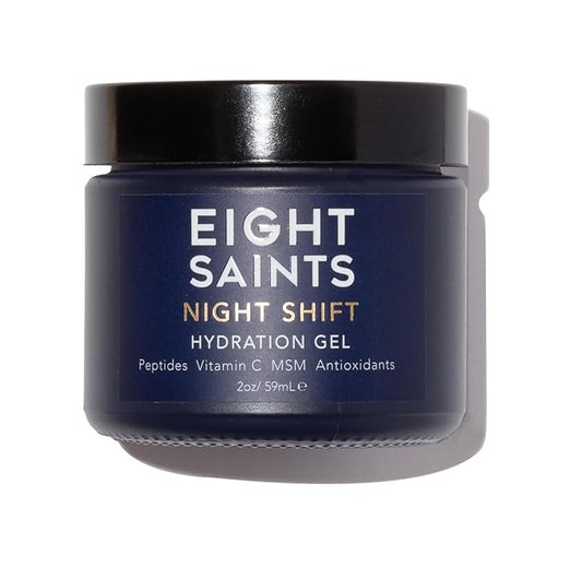 Eight Saints Night Shift Anti-Aging Gel Face Moisturizer, Natural and Organic Anti Wrinkle Night Cream Gel For Face To Reduce Fine Lines and Wrinkles, 2 Ounces-Velvo Beauty