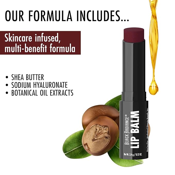 Black Radiance Beyond A Pout Plumping Lip Balm, Moisturizes & Conditions with a Blend of Botanical Oils & Hyaluronic Acid For a Glossy Finish, Vegan, Cruelty-Free - Luscious-Velvo Beauty
