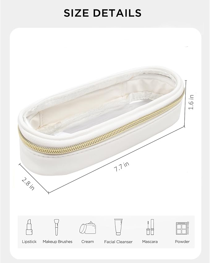 Clear Makeup Bag Small, TSA Approved Portable Toiletry Bag with Zipper Cosmetic Travel Bag Makeup Organizer Case Mini Makeup Pouch for Purse Car Organizer Bag for Women Men-Velvo Beauty