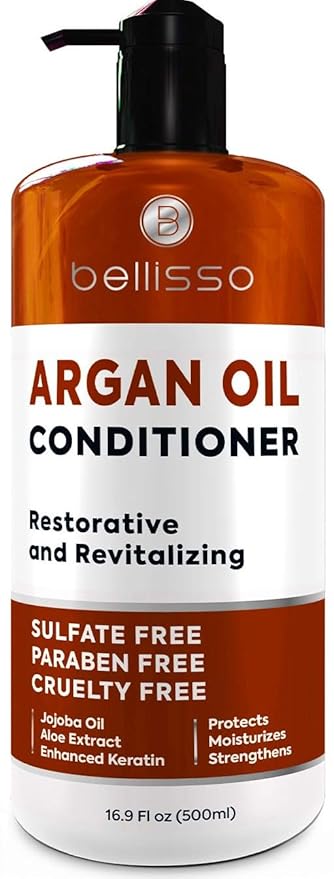 Argan Oil Conditioner - Sulfate Free with No Parabens - Moroccan Botanicals for Women and Men - Professional Moisturizing, Anti Frizz, Hydrating Solution for Dry, Wavy, Curly and Color Treated Hair-Velvo Beauty